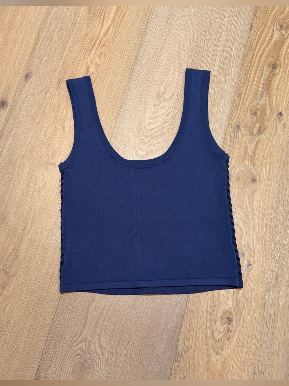 Bebe Navy Ribbed Tank Top - Picture 2 of 5